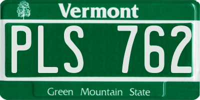 VT license plate PLS762