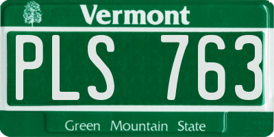 VT license plate PLS763
