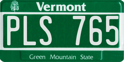 VT license plate PLS765