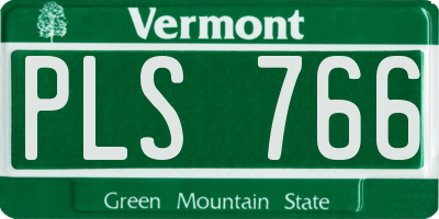 VT license plate PLS766