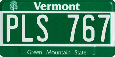 VT license plate PLS767