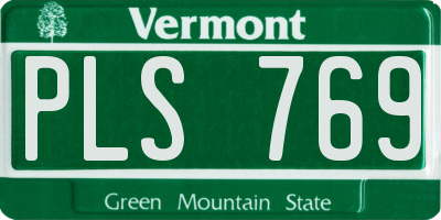 VT license plate PLS769
