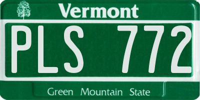 VT license plate PLS772