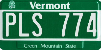 VT license plate PLS774