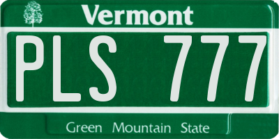 VT license plate PLS777