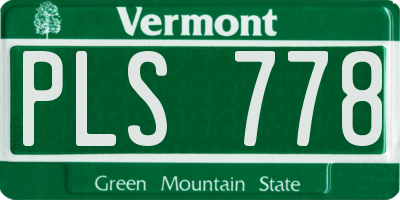 VT license plate PLS778
