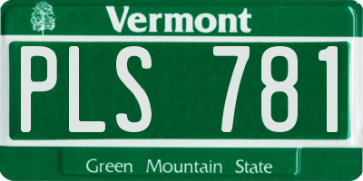 VT license plate PLS781