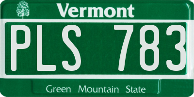 VT license plate PLS783