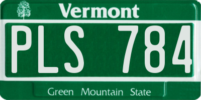 VT license plate PLS784