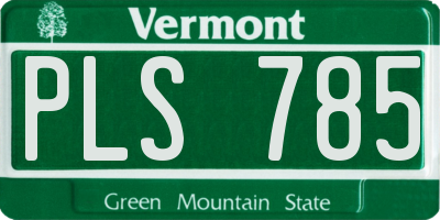 VT license plate PLS785