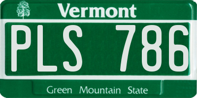 VT license plate PLS786