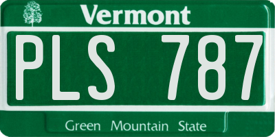 VT license plate PLS787