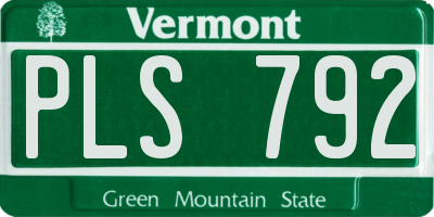 VT license plate PLS792