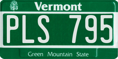 VT license plate PLS795
