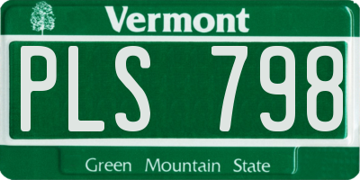 VT license plate PLS798