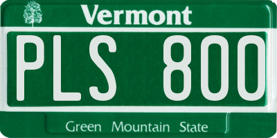VT license plate PLS800