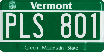 VT license plate PLS801