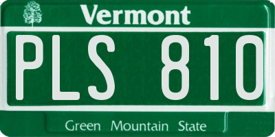 VT license plate PLS810