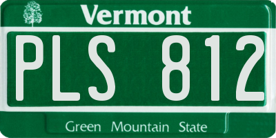 VT license plate PLS812