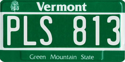 VT license plate PLS813