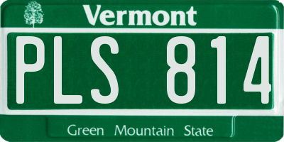 VT license plate PLS814