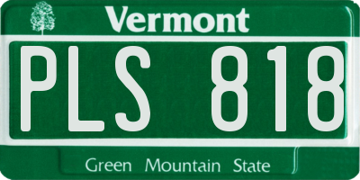 VT license plate PLS818
