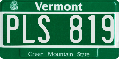 VT license plate PLS819