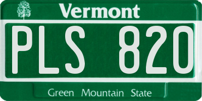 VT license plate PLS820