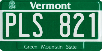 VT license plate PLS821