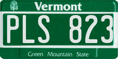 VT license plate PLS823