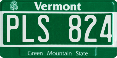 VT license plate PLS824