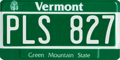 VT license plate PLS827