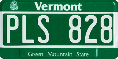 VT license plate PLS828