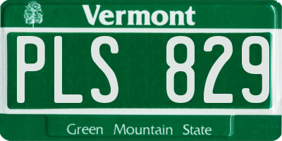VT license plate PLS829
