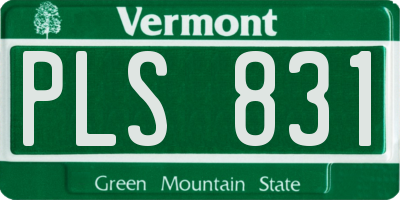 VT license plate PLS831