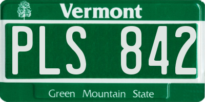 VT license plate PLS842