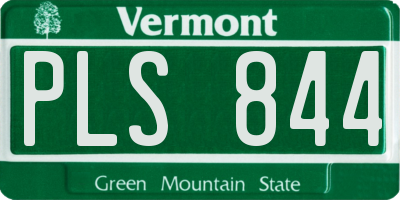 VT license plate PLS844