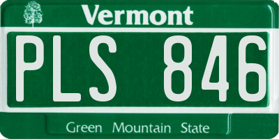 VT license plate PLS846