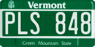 VT license plate PLS848