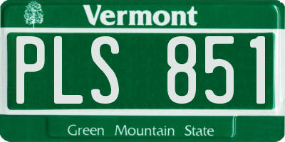 VT license plate PLS851