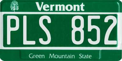 VT license plate PLS852