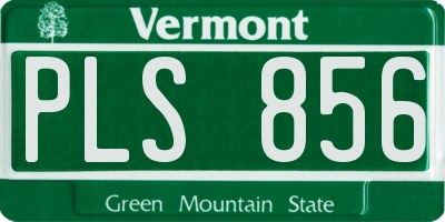 VT license plate PLS856