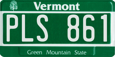 VT license plate PLS861