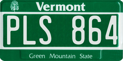 VT license plate PLS864