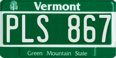 VT license plate PLS867
