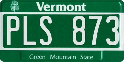 VT license plate PLS873