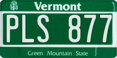 VT license plate PLS877