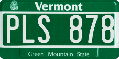 VT license plate PLS878