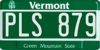 VT license plate PLS879