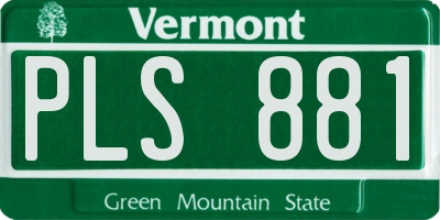 VT license plate PLS881